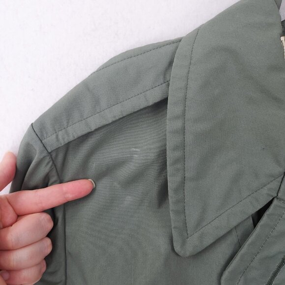 Vintage US Army Raincoat Mens 40S Green Quarpel Trench Coat Belted USGI 70s - Picture 3 of 16